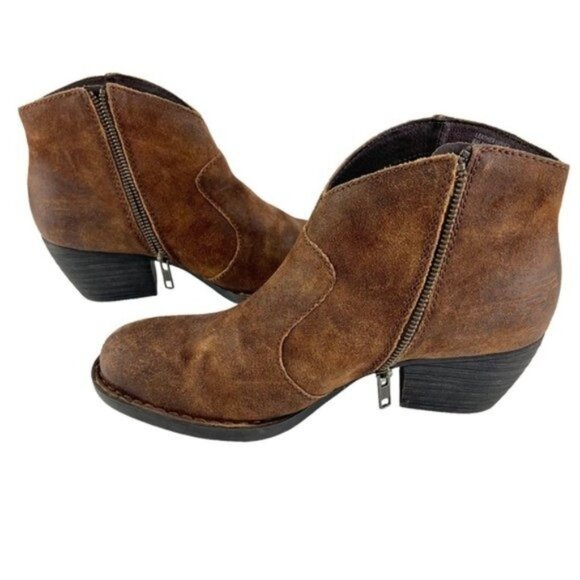Born Michel Short Western Distressed Suede Ankle Boot in Brown - Picture 4 of 9